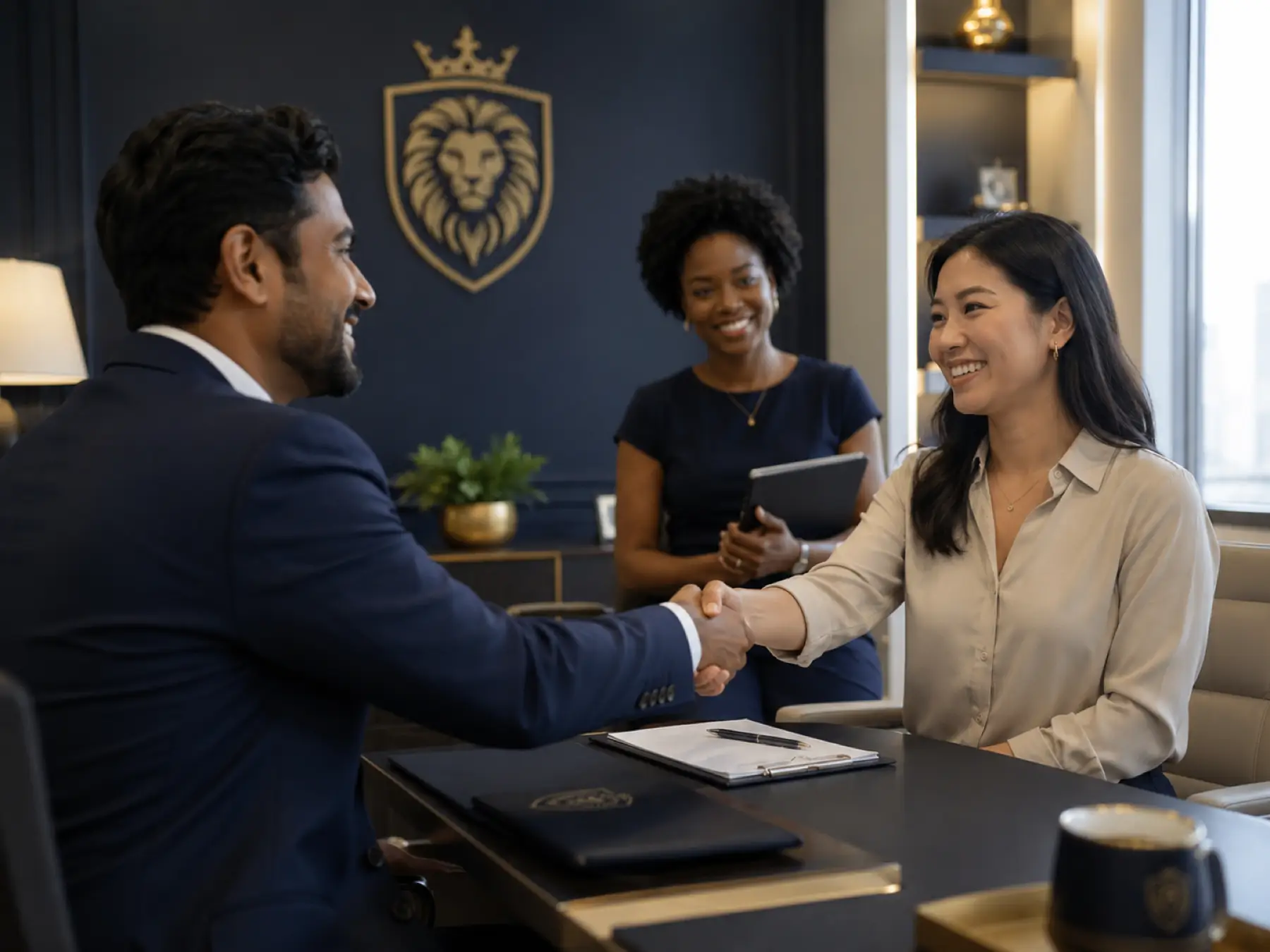 Noble client handshake after a tax advisory meeting