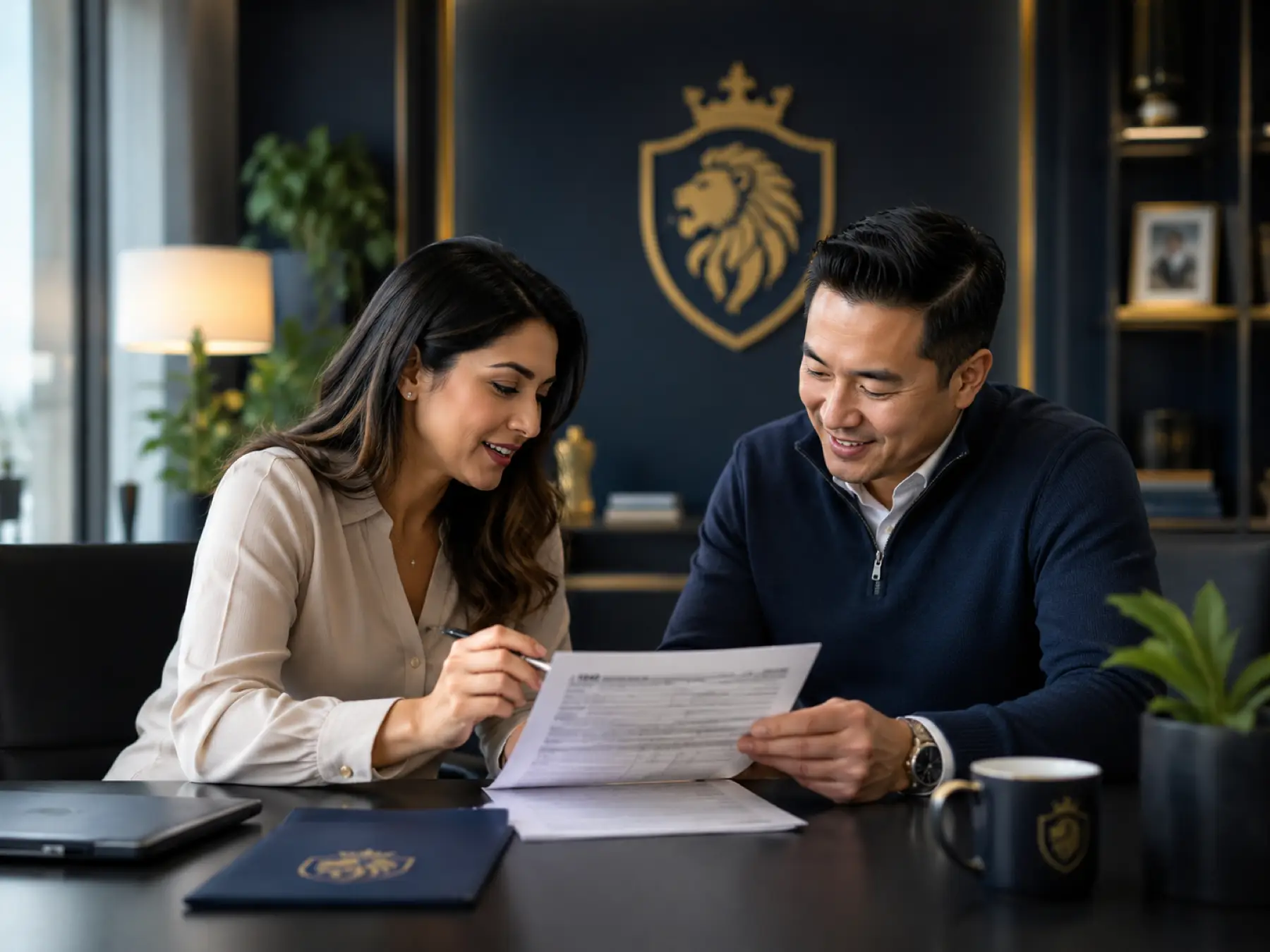 Noble tax preparation review with organized tax documents